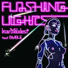 A woman show illuminated by "flashing lights"