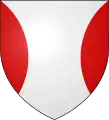 flaunches—Argent, flaunches gules