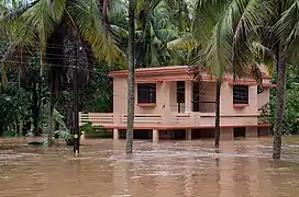 A flooded home at Companypady