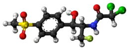 Ball-and-stick model of florfenicol