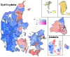 Largest party within each nomination district and constituency.