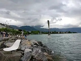 Fork of Vevey, a monument on Geneva Lake by Alimentarium