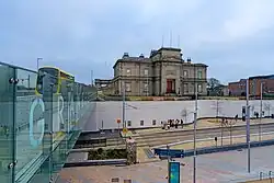 Broadstone Station. The building was formerly a railway terminus in Broadstone, it now functions as a bus depot for Dublin Bus