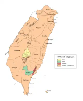 The Formosan languages, per Ross (2009)