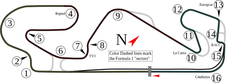 Layout of the Circuit de Barcelona-Catalunya