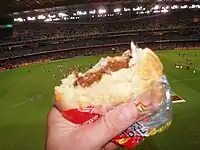 A meat pie at an AFL football match