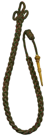 Red and Green woven citation cord with brass tip