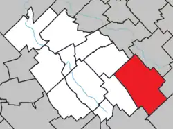 Location within La Nouvelle-Beauce RCM.