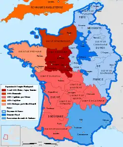 Map of France in 1154