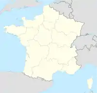 Map of France with mark showing location of IMT Mines Albi