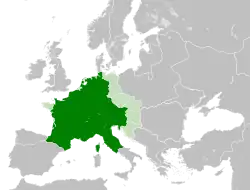 Frankish Empire and its tributaries in 814