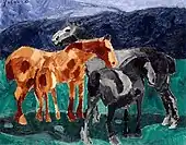 Horses, 1911, oil on canvas, 73.3 x 92.5 cm, Musée National d'Art Moderne, Centre Georges Pompidou, Paris. Published in the New York Times, New York, 16 February 1913, Page 121