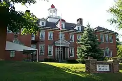 The Franklin College Building in New Athens is listed on the National Register of Historic Places