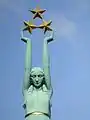 Three stars on the Freedom Monument in Riga