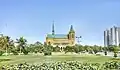 Frere Hall Karachi.View from west side of Garden