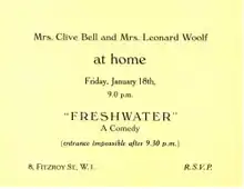 Invitation card for first performance 1935