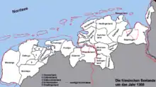 Map of Frisia in 1300