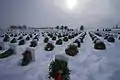 Wreaths placed at headstones