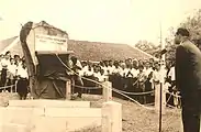 Donald Stephens officiating the Keningau Oath Stone on 31 August 1964, an important agreement remembrance that has been promised between Sabahans and the Malaysian federal government.