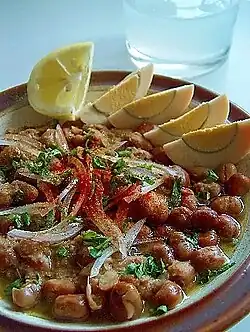 Plate of stewed beans