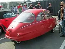 Rear view of a fibreglass car