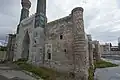 Gök Medrese during restoration shot from right side