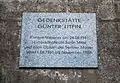 Memorial stone to Günter Litfin at the former guard tower, now the Günter Litfin Gedenkstätte, in Berlin