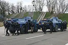 Mobile Gendarmes during riot control training