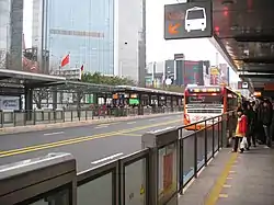 The platform screen door of Tianhe Sports Center Station in Guangzhou BRT