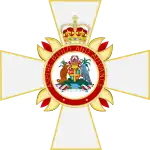 The insignia of the Order of the Nation featuring St Edward's Crown