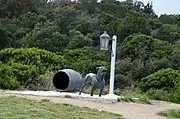 Statue representing the dogline at Eaglehawk Neck