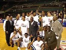 The Colonials celebrate the 2007 Atlantic 10 Tournament Championship.