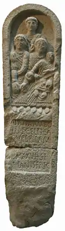 Stele with Latin inscription (from Mera town, Lugo, Galicia): APANA AMBOLLI F(ilia) CELTICA SVPERTAM(arica) [Castello] MIOBRI AN(norum) XXV H(ic) S(itus) E(st) APANVS FR(ater) F(aciendum) C(uravit).