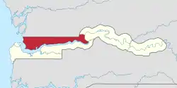 Location of North Bank Division in the Gambia