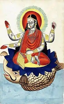 Makara as the Vahana (vehicle) of the river-goddess Ganga