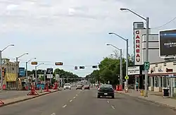 Looking south along 109 Street in Garneau.