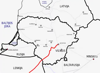 Poland-Lithuania gas interconnection route