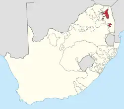 Location of Gazankulu (red) within South Africa (yellow).