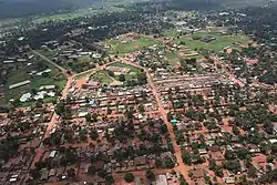 Aerial view of the town