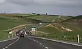 Looking south along section 3 from the Hamilton Highway, towards the Barwon River crossing and the climb over the Barrabool Hills.