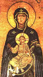 Mother of God, mosaic fresco