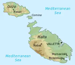 General map of Malta