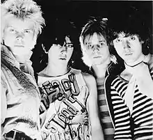 Generation X, 1977.  L-R: Billy Idol, Tony James, Bob Andrews, and Mark Laff