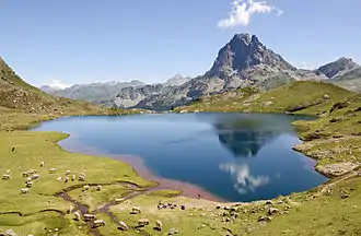 Pic du Midi d'Ossau reflected in the lac Gentau