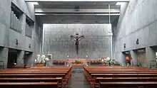 A large crucifix at Gereja Santa, Jakarta, Indonesia