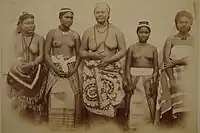 Five women in traditional Marshallese clothing