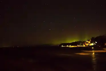 An aurora in the sky above Liberty Grove in 2015.