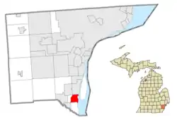 Location within Wayne County