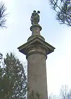 The top of the Column to Liberty, the figure seen from behind.