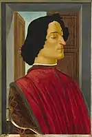 Giuliano de' Medici, who was assassinated in the Pazzi conspiracy. Several versions, all perhaps posthumous.